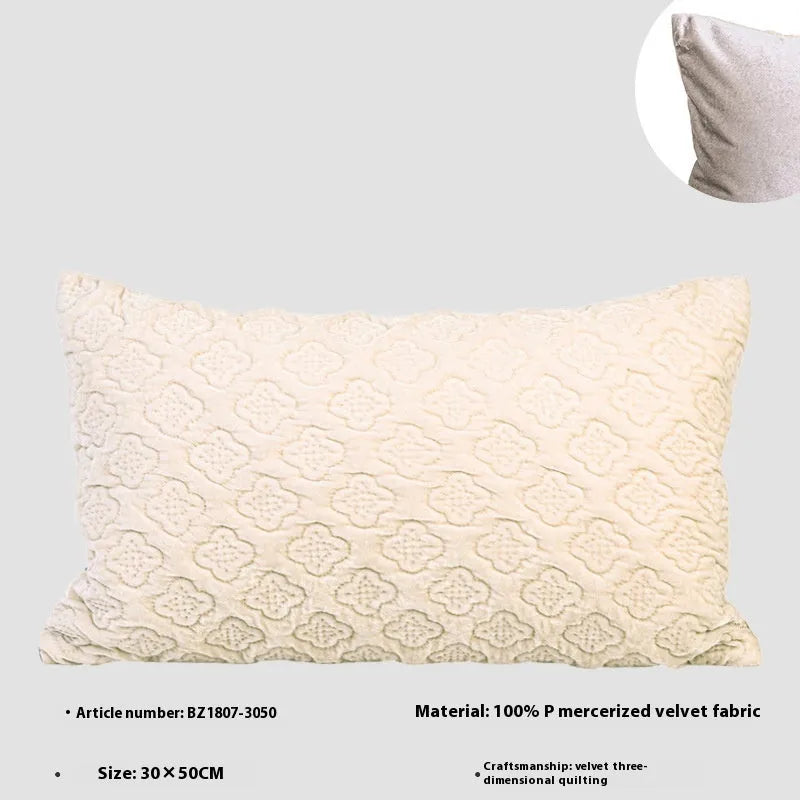 Brown gold antique Chinese style quilted cushion pillow with three-dimensional pattern