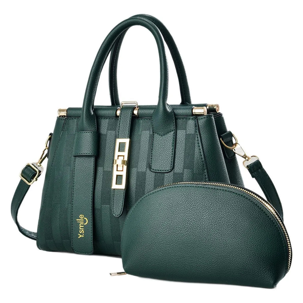 Round PU leather crossbody shoulder bag in black, shown with adjustable strap and measuring 28cm wide.