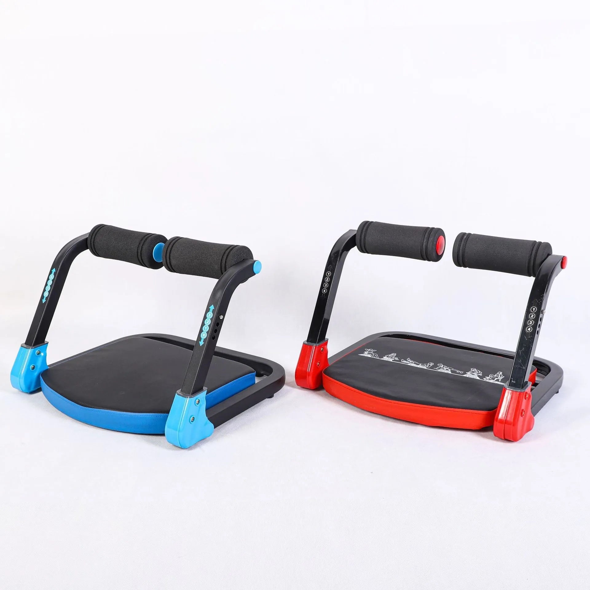 A red household mini multifunctional abdominal fitness device for core workouts.