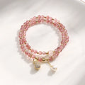 Strawberry quartz geometric bracelet for women with money drawing and luck changing focus