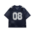 Black letters print half sleeve shirt loose pullover style casual top