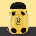 Cartoon pattern pet chest carrier bag in canvas with soft lining and colourful stitching