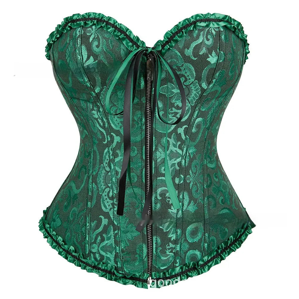 Court Women's Zipper Jacquard Corset waistband in spandex, shown in a selection of available colours.
