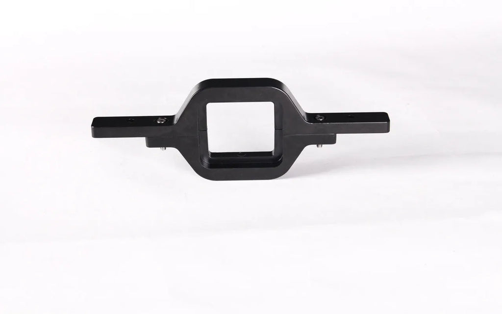 Black metal trailer hook lamp holder bracket for vehicle and towing light mounting.