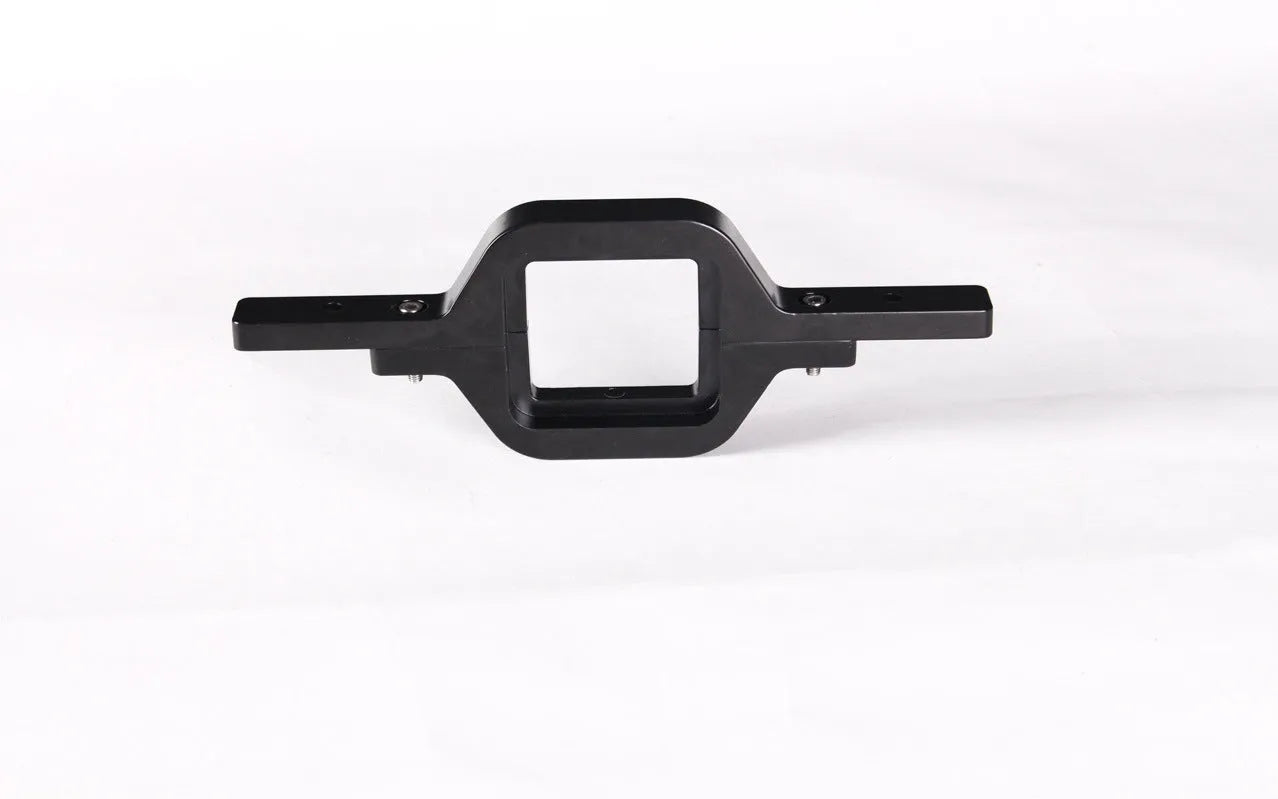 Black metal trailer hook lamp holder bracket for vehicle and towing light mounting.