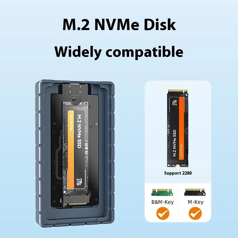 Compact aluminium USB4 hard drive enclosure for M.2 NVMe solid state drives