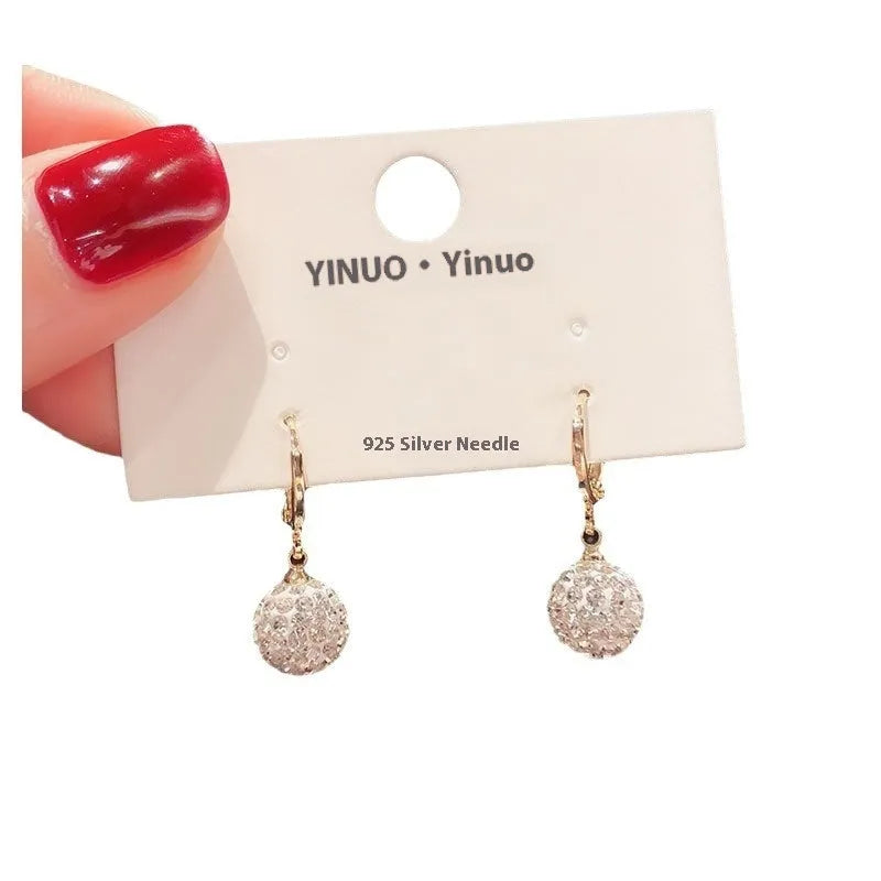Women's copper zircon earrings with geometric rose designs in multiple colour variations