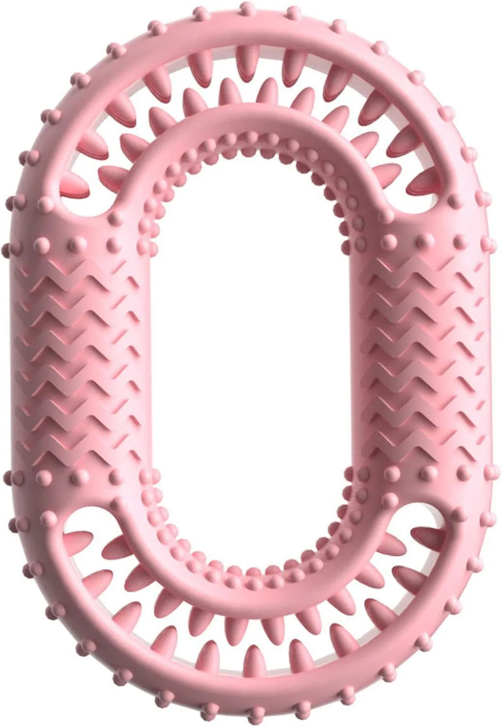 O-ring shape dog chew toy for aggressive chewers in blue, green, or pink colours