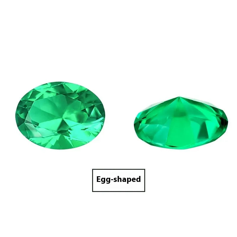 Columbian green cultivated emerald loose stone in round and emerald cut shapes for jewellery making
