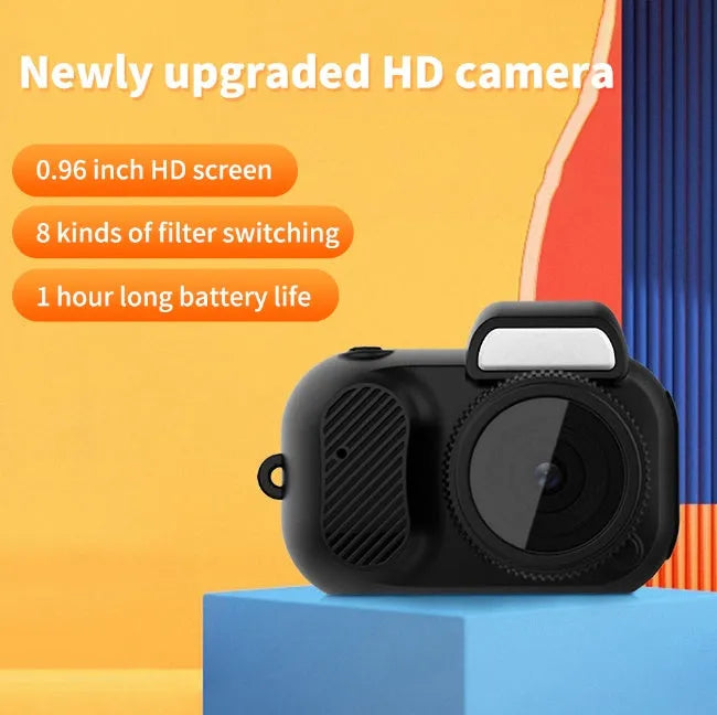 Black Y3000 HD outdoor sports camera with 0.96-inch display screen on a textured surface