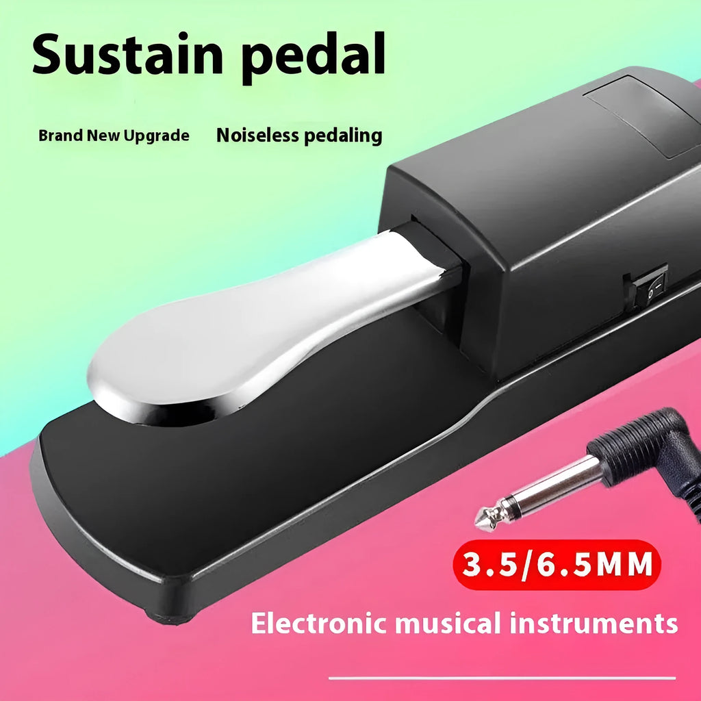 Single sustain pedal for electronic keyboards with 6.35mm jack connector