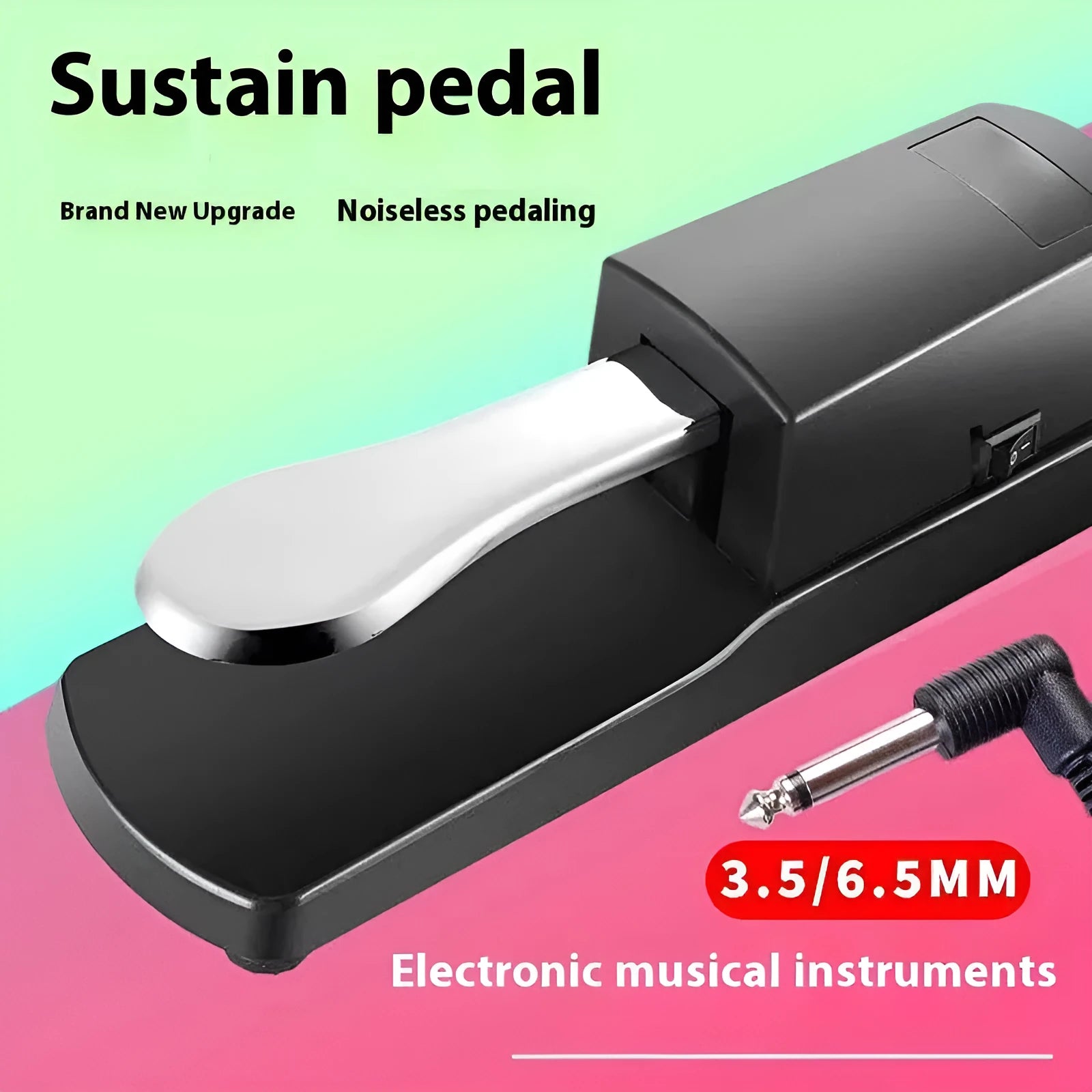 Single sustain pedal for electronic keyboards with 6.35mm jack connector