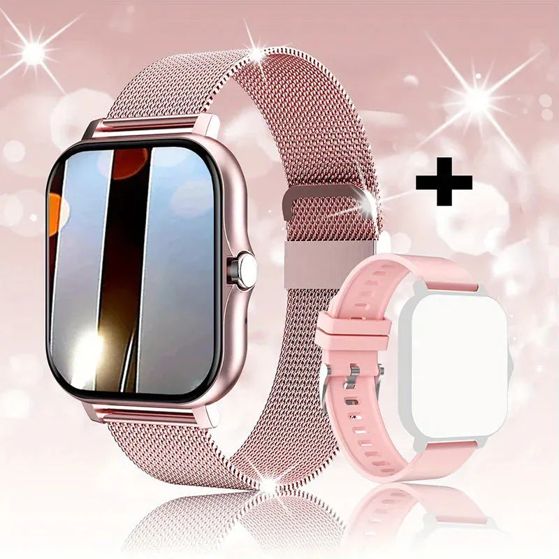 Smart watch with 1.44-inch touchscreen displaying health metrics and call interface