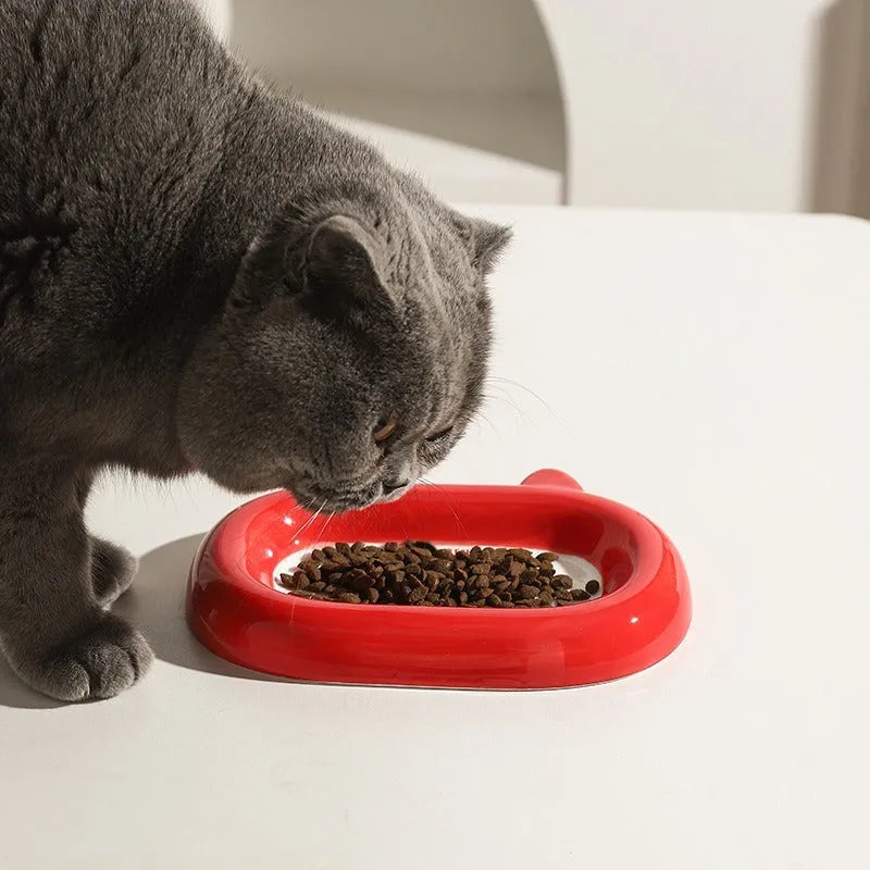 12cm ceramic pet food bowl with an animal-themed design such as a frog, panda, or pig.