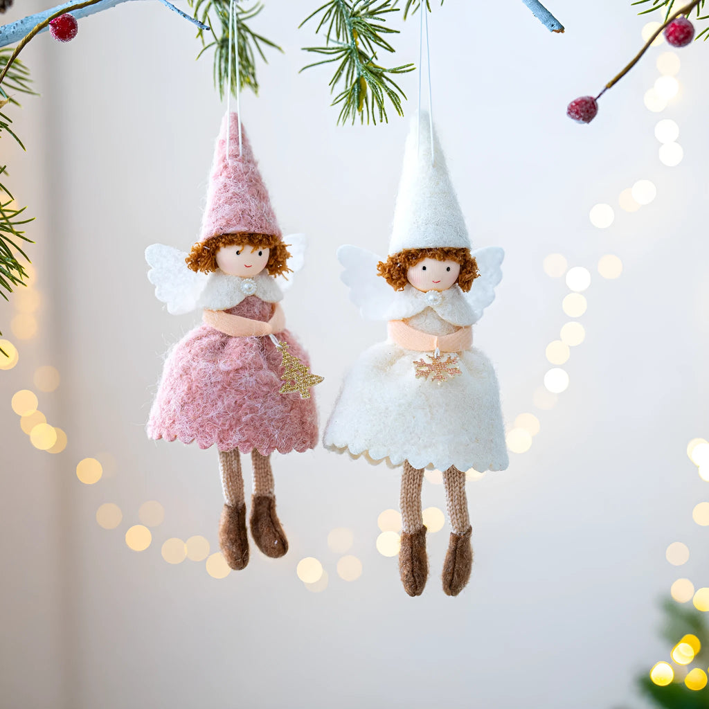 Christmas girl angel skirt felt pendant decorative hanging ornament