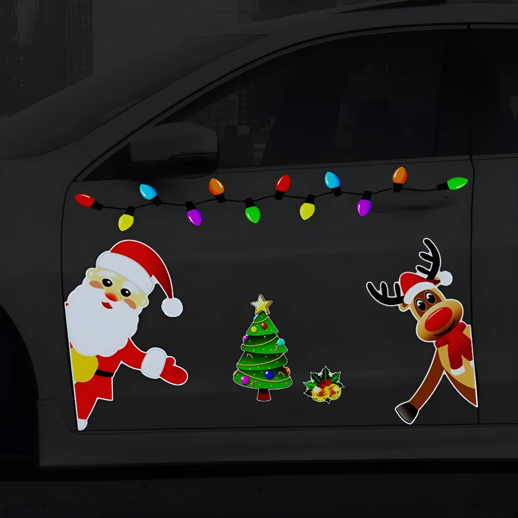 Christmas elk reflective magnetic car decoration sticker with cartoon design