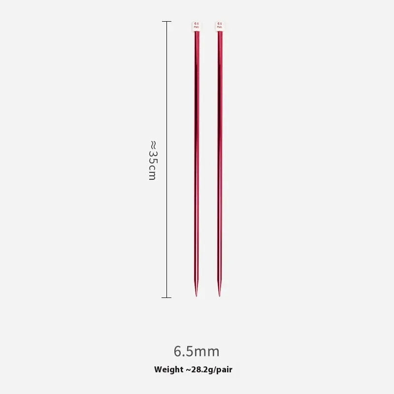Set of lengthened double-ended crochet hooks in various sizes from 2.0mm to 10.0mm with protective end caps.