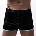 Men's three-point boxers in cotton and nylon fabric, shown in multiple colour options.