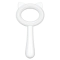 Blue and white double-sided pet grooming brush with comfortable handle for cats and dogs