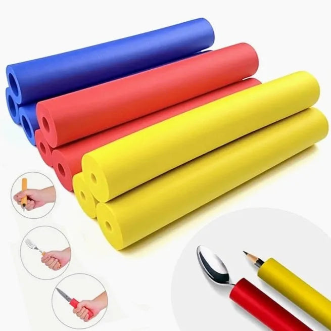 Pack of black rubber grip hoses for creating non-slip handles on tools and tableware.