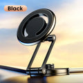 Telescopic folding car phone holder with magnetic mount on vehicle dashboard