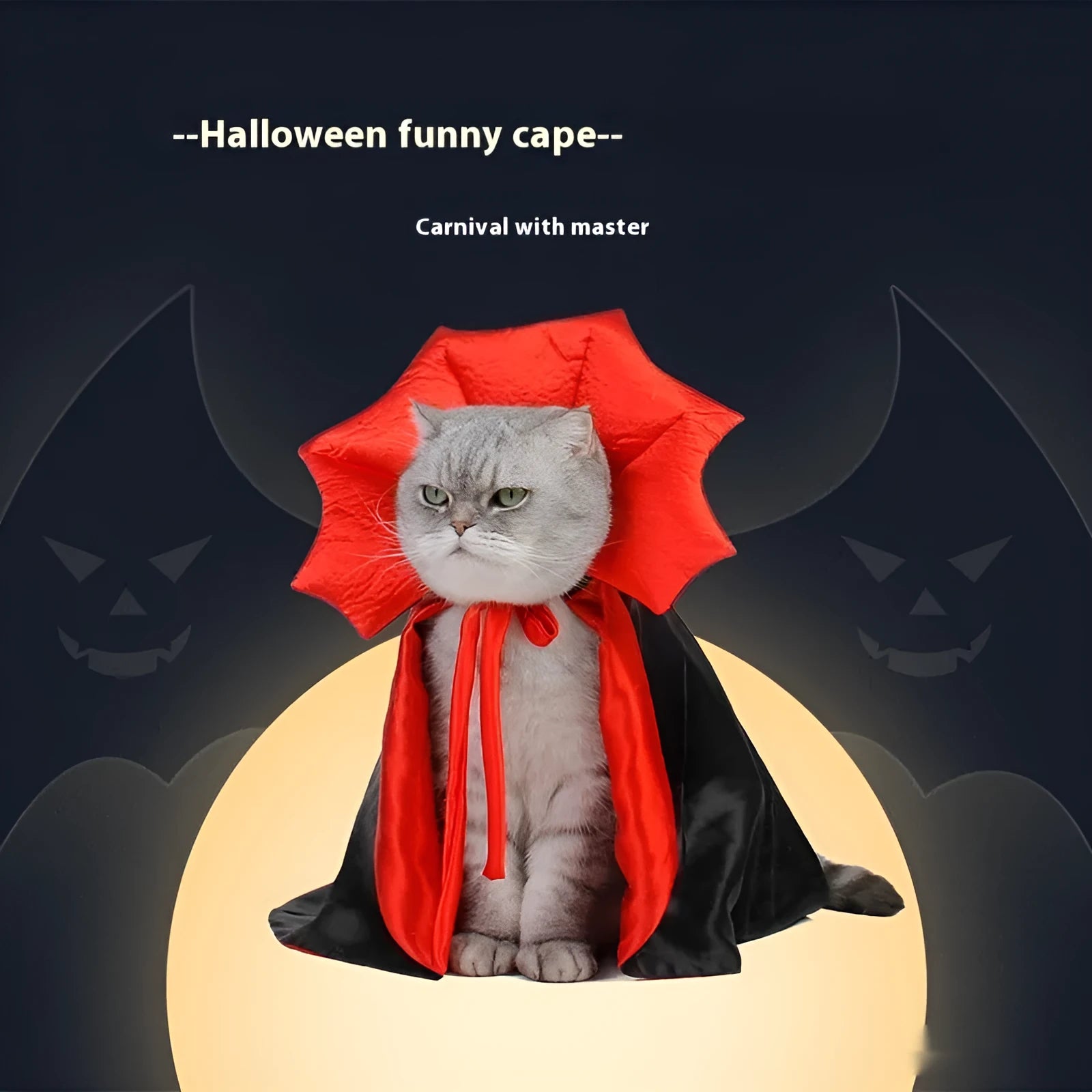 Black and red Halloween costume for pet cats and dogs with European American styling