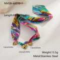 Geometric pendant stainless steel necklace with 18K gold plating and adjustable 41-50cm chain