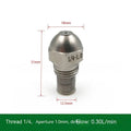 Stainless steel two-point spray nozzle with 1/4 inch thread connection for fine atomisation