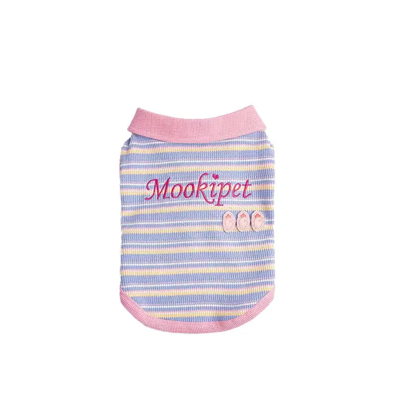 Pink purple fleece vest for a small dog or cat on a white background.