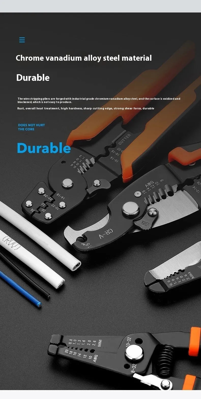 Fully automatic wire stripping pliers with high carbon steel blades weighing 0.361kg