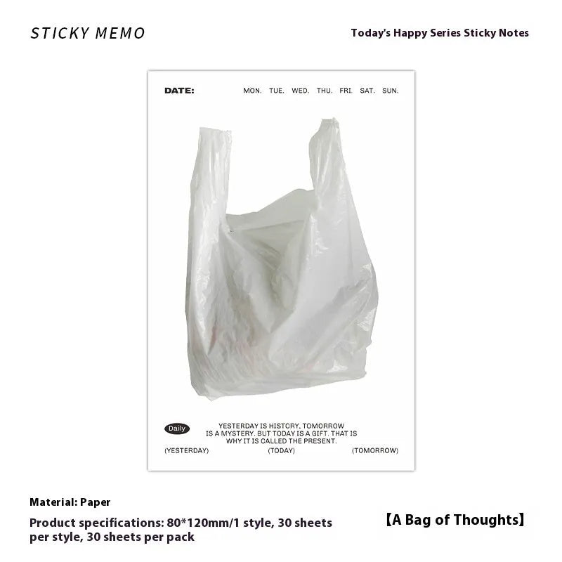Today's Happy Series 120x80mm message sticky notes notepad with 30 writing paper pages