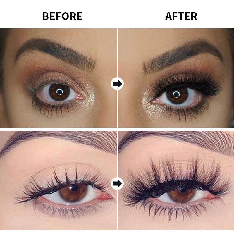 Black waterproof mascara with sweat-proof and non-smudging properties for long curling effect