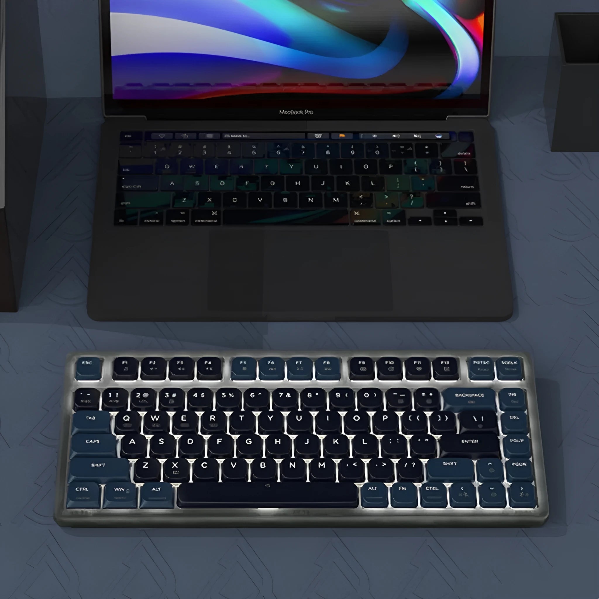 Ajazz AK832PRO three-mode mechanical keyboard in green or tea colour with RGB backlight