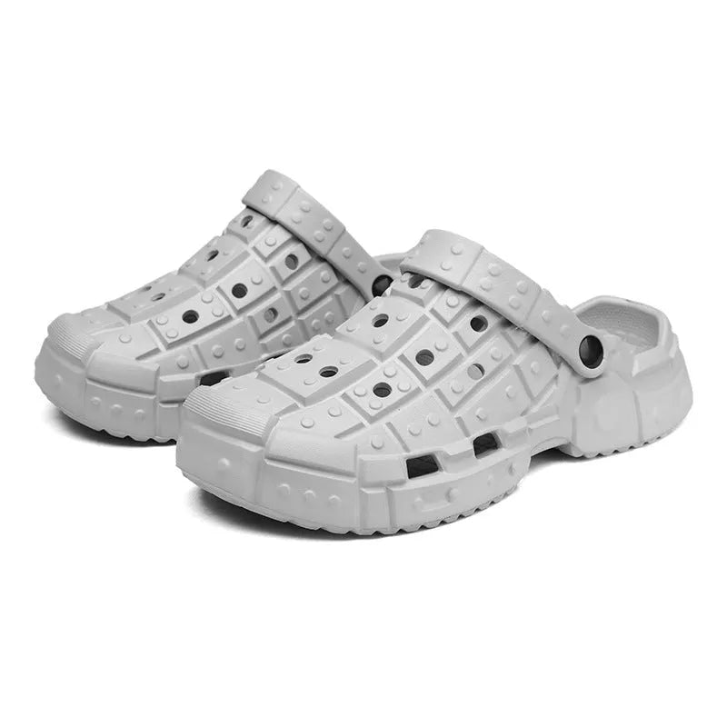Men's EVA slippers with non-slip thick sole in sand colour