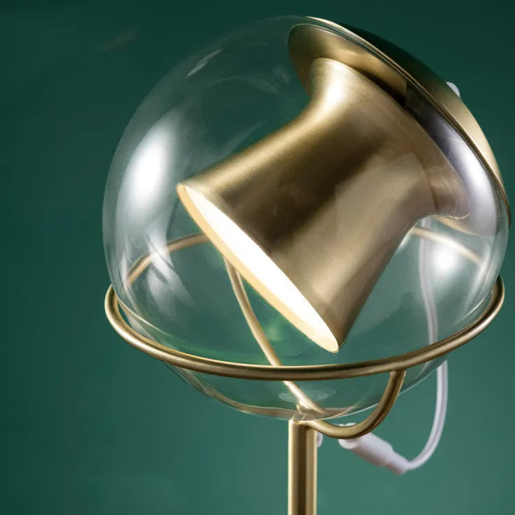 Creative glass desk lamp with dimmable LED light and touch switch control