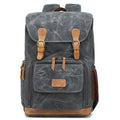 Canvas DSLR camera backpack in khaki colour with backpack straps and multi-functional design