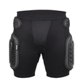 Black cycling hip protection pants with removable gel pads and adjustable leg length system