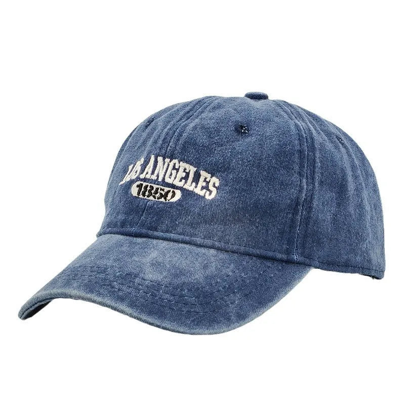 Acrylic personalised distressed letters embroidered peaked cap with conical retro crown