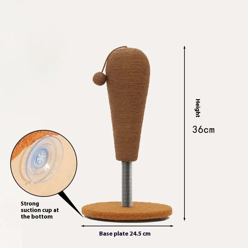 Hemp rope cat scratching board and tumbler toy set in large and small size options