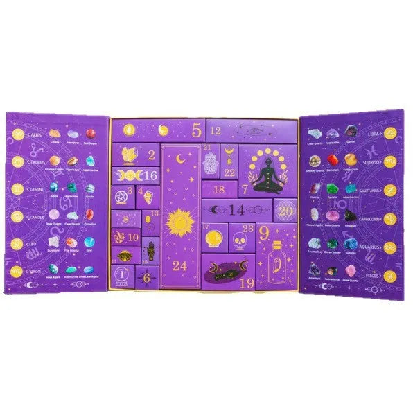 Large rectangular paper Halloween countdown gift box with festive design.