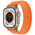 Nylon single-ring watch strap for Apple Watch in multiple colour variations on a grey background.