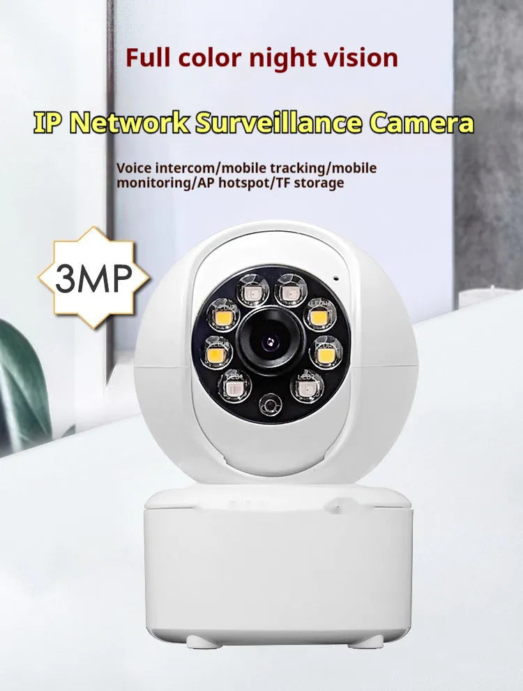 1080p Bluetooth indoor panorama camera with ceiling mount bracket and dual-light system