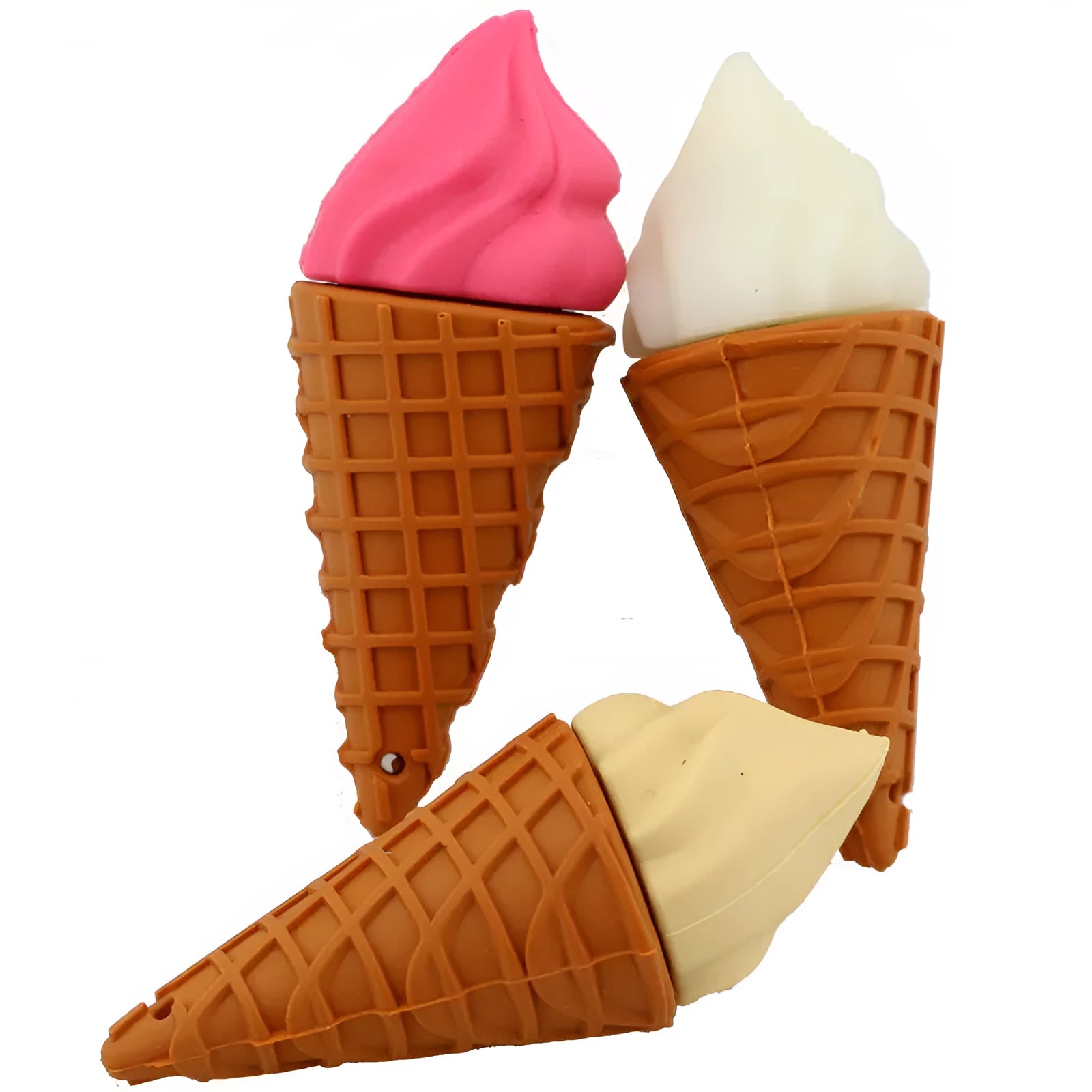 Mini ice cream USB flash drive with pink plastic casing and USB connector