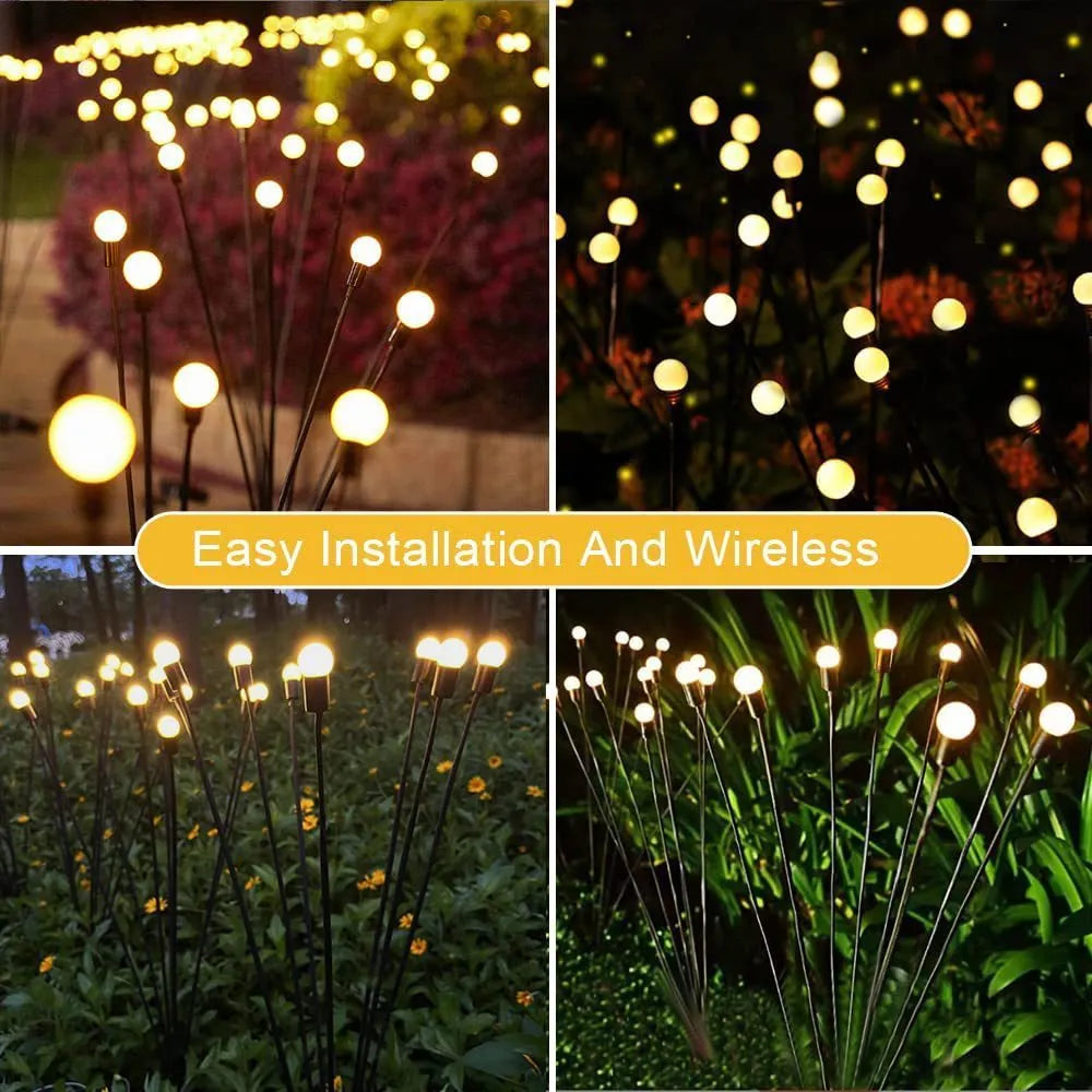 Solar-powered LED garden spike light with stainless steel ground plug stuck in soil.