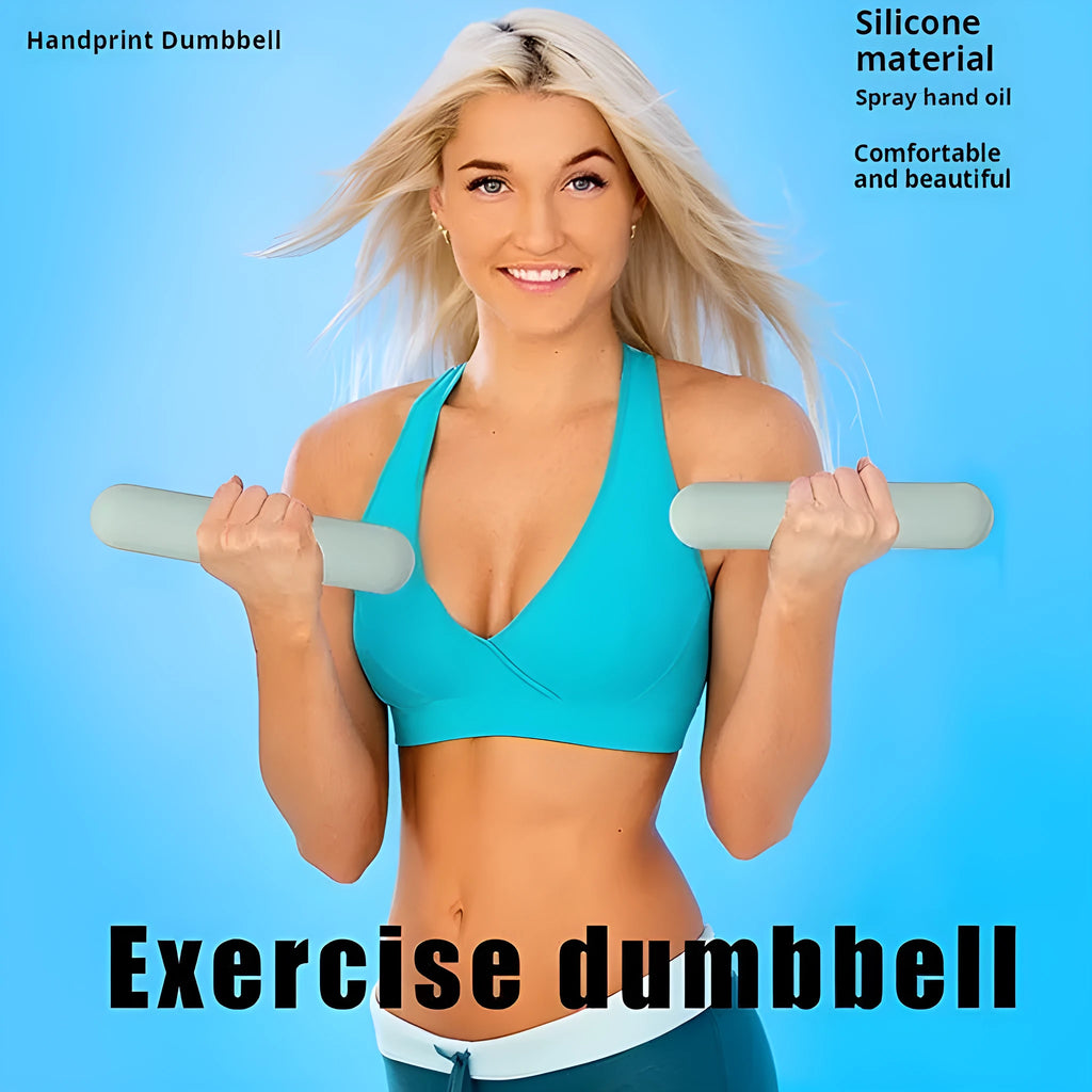 Silicone-edged hand-drawn dumbbell stick in various colours with weight options for fitness training