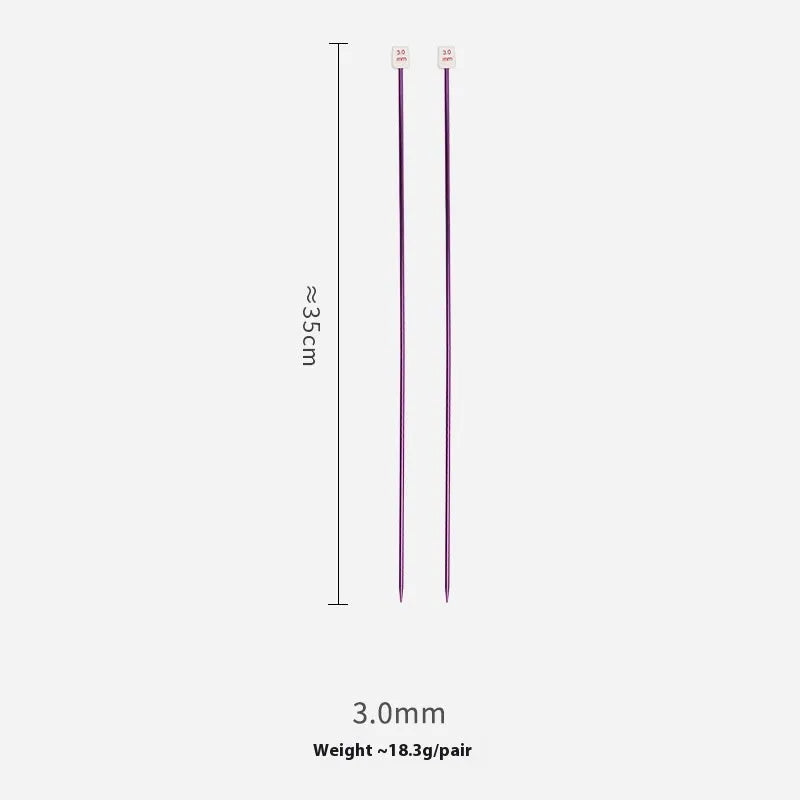 Set of lengthened double-ended crochet hooks in various sizes from 2.0mm to 10.0mm with protective end caps.