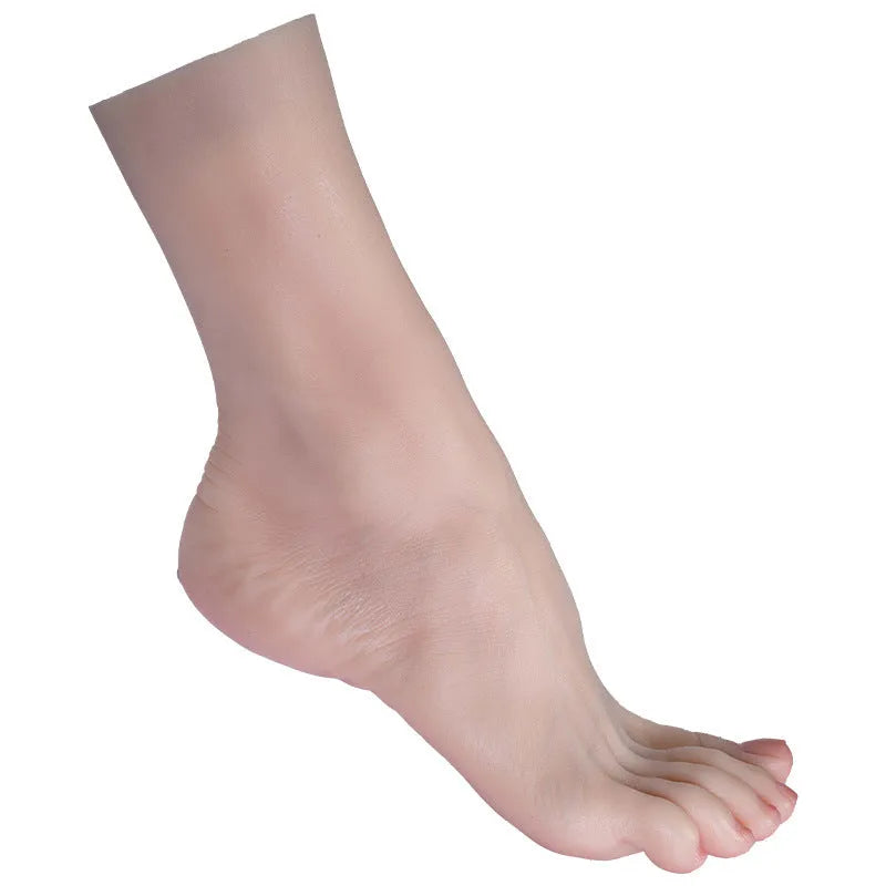 Simulation display silicone foot model for adults, unisex, in bone, full glue, or positioning style, single or pair.