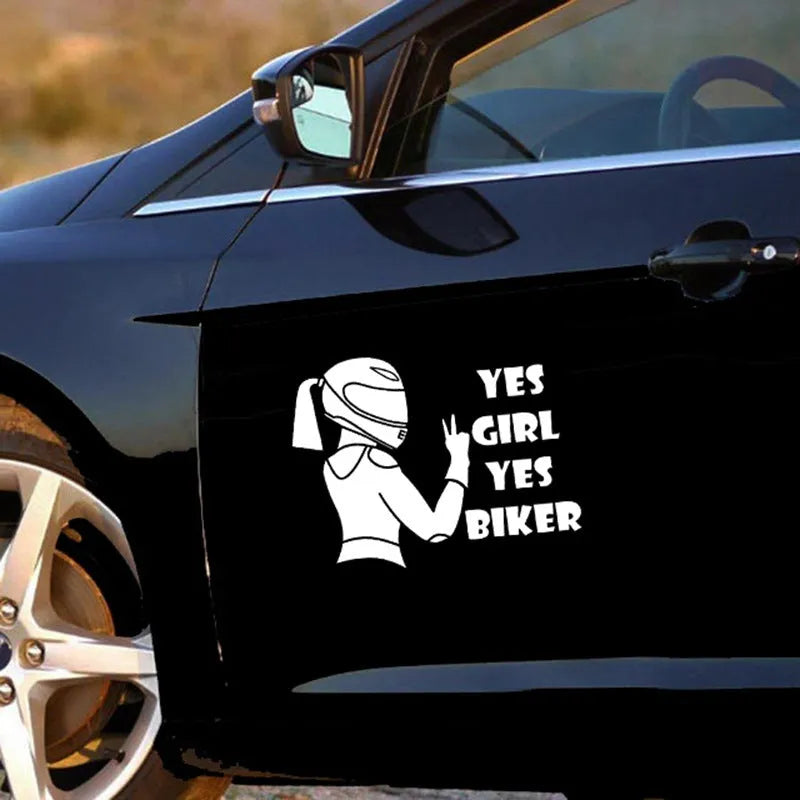 Cool Girl Rider waterproof car sticker showing female character artwork