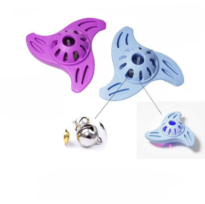 Blue boomerang-shaped dog toy with molar texture for medium and large breed dogs
