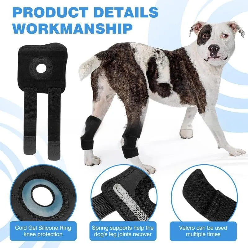 Black polyester pet leg guard for ACL rehabilitation and joint protection